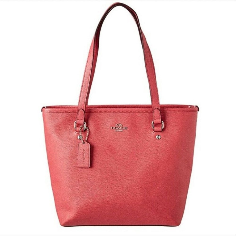 COPY - Coach Zip top Tote crossgrain leather strawberry gold  bag